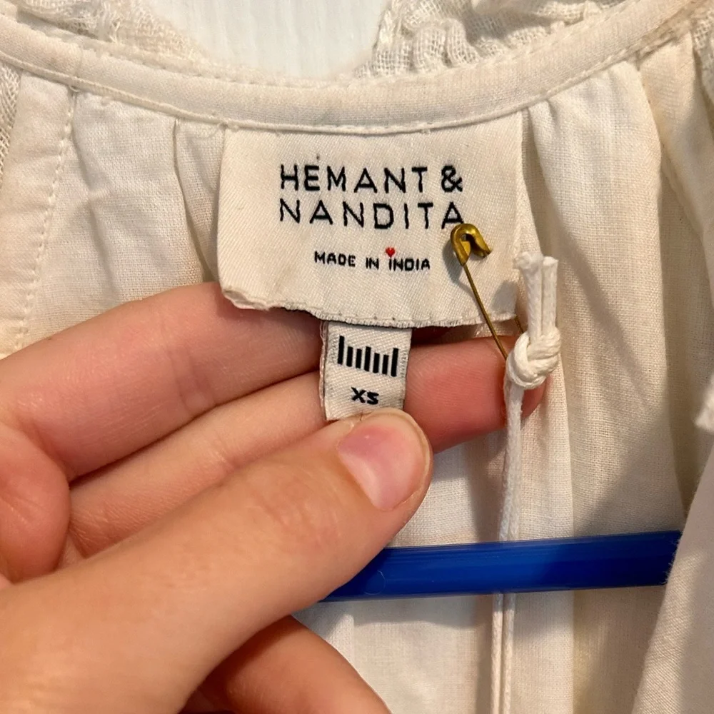 Hemant & Nandita Babydoll Lace Off White Cream Dress XS NWT - Picture 4 of 15